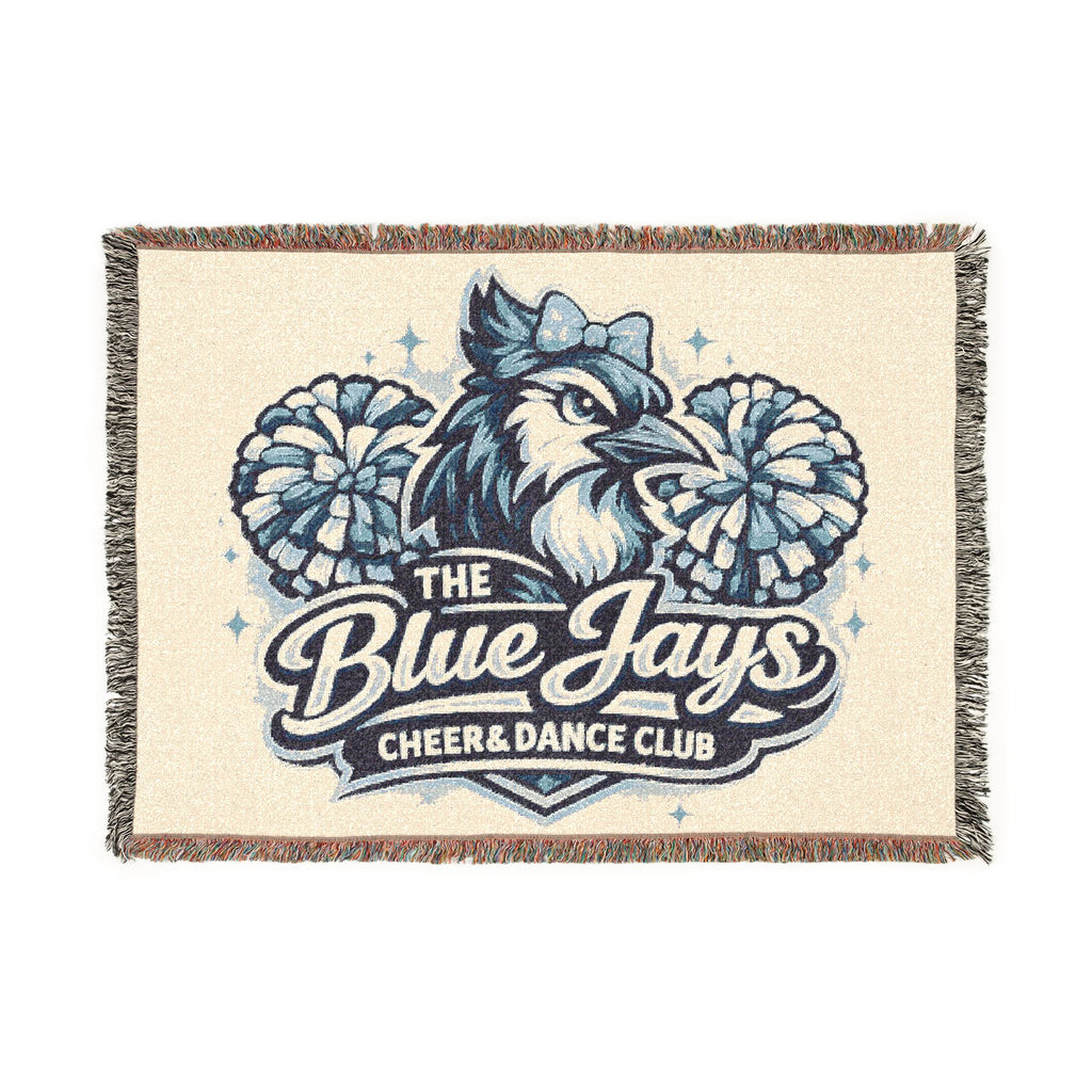 Blue Jays Cheer & Dance Club Woven Blanket | Mascot Pom-Poms School Spirit Throw